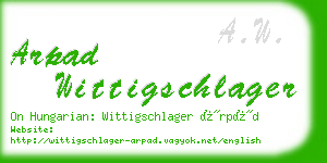 arpad wittigschlager business card